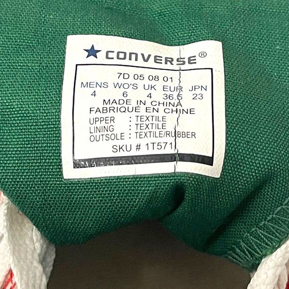 Converse All Star Sneakers Candy Cane High Tops Sneakers Size Men's 4 Women's 6 - Picture 7 of 16